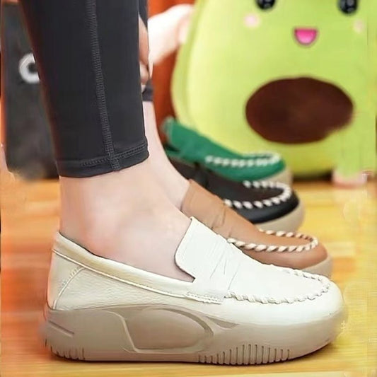 Mocassins Femme en Cuir Rétro