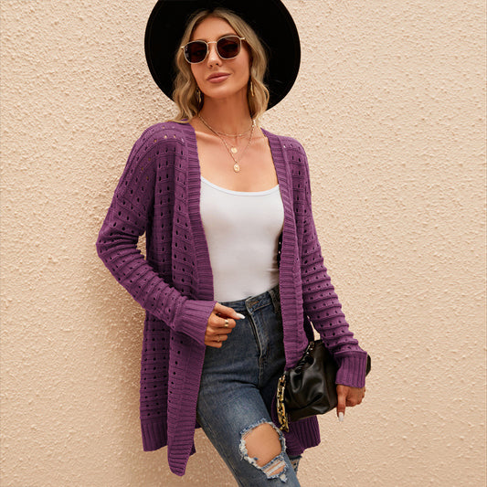 Cardigan Tricoté Ajouré Femme